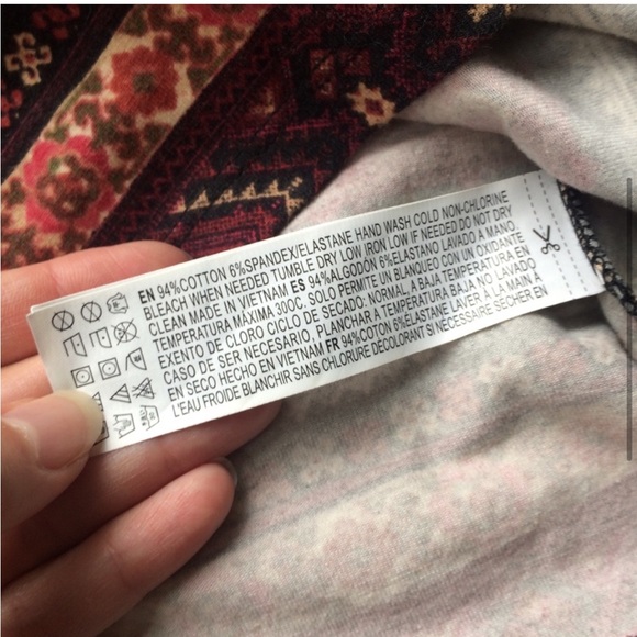 Fall Autumn Style Burgundy & Orange Long Sleeve Crop Top - Vintage Forever 21 - Picture 6 of 8